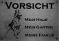 Preview: Edelstahl Warnschild Belgischer Schäferhund VORSICHT Mein Haus mein Garten meine Familie